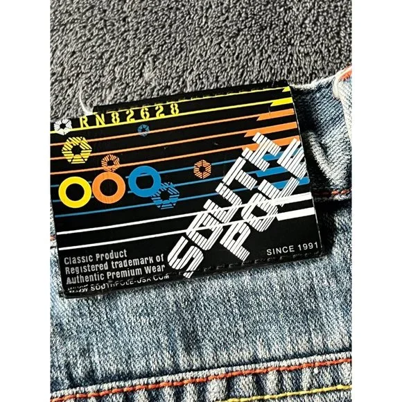 Southpole Men’s Vintage 1990s Baggy Y2K Embroidered Skateboard Jeans 34 - Picture 7 of 10